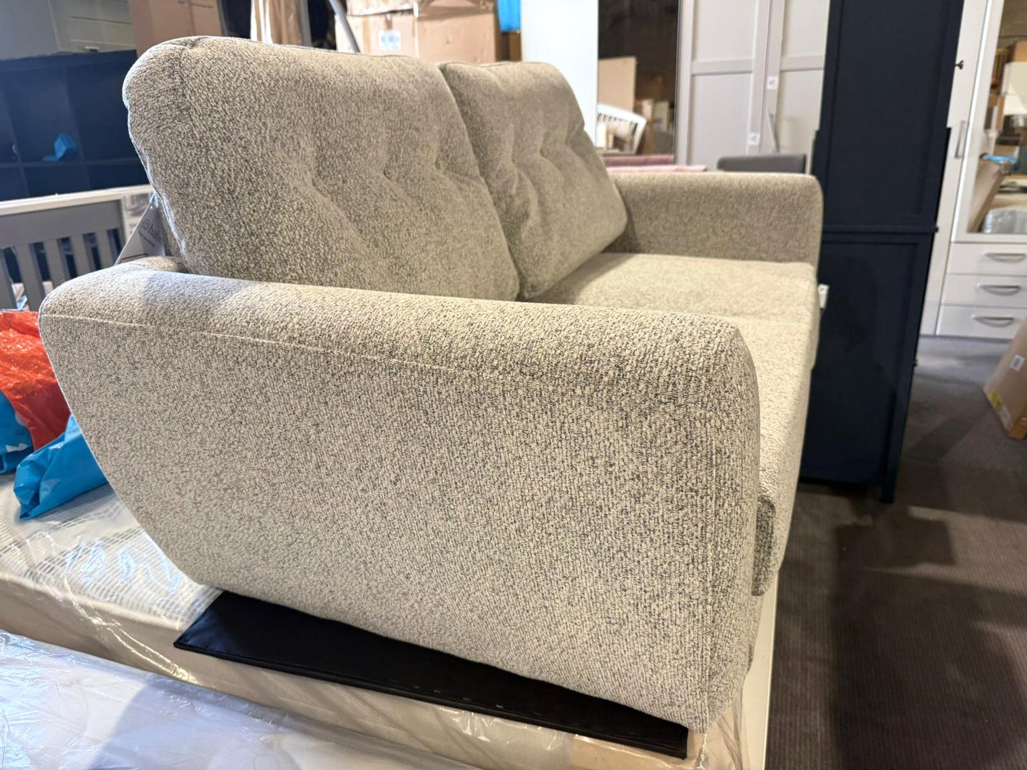 Assembled Habitat Finney Fabric 2 Seater Sofa - Grey